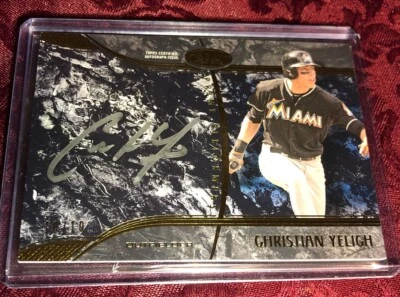 Christian Yelich 2016 Topps Tier One Prime Performers Auto SSP #d 10 / 10, PP-GY - Image 1 of 3