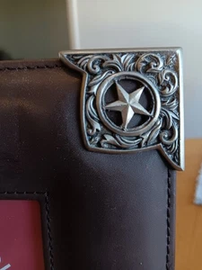 Arthur Court 4"x6" Western Lederoptik Rahmen mit silbernen Sternakzenten - Bild 1 von 6