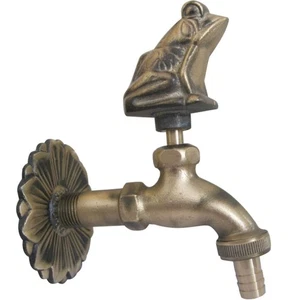 Grifo de jardín exterior decorativo retro latón manguera de agua grifo montado en la pared para... - Imagen 1 de 7