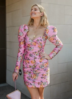 Mini Vestido BEC & BRIDGE Rosa Peonía Floral Primavera Carreras Talla AU 10 / US 6 NUEVO CON ETIQUETAS Foto 1 de 4