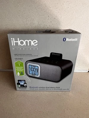 iHome Inalámbrico iBT22 Reloj Despertador Doble con Carga USB Altavoz Bluetooth Inteligente NUEVO Foto 1 de 4