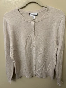 Charter Club Classic Cardigan Sweater XL Womens -Beige - Picture 1 of 3