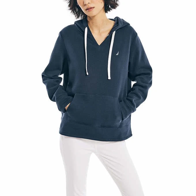 Nautica Women's Hoodie Sweatshirt 4VN Navy Seas XL