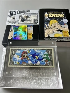 David Huynh Custom comic Dollar Bill , Super Mario Snow Mania Art 1/1 In Box - Picture 1 of 6