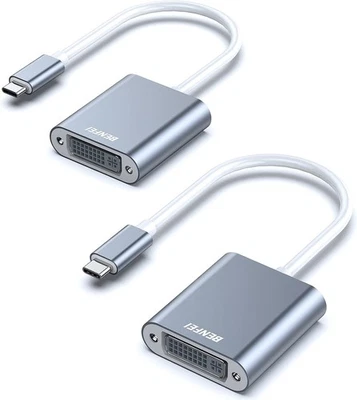 BENFEI USB Typ C (Thunderbolt 3) auf DVI 2er Pack Adapter, USB 3.1 (USB-C) auf DVI-D - Bild 1 von 4