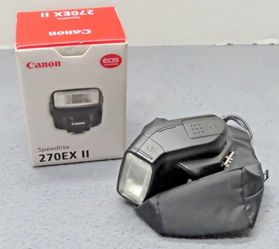 Canon Speedlite 270EX II Shoe Mount Flash for Canon EOS w/ Box & Bag - Image 1 of 4