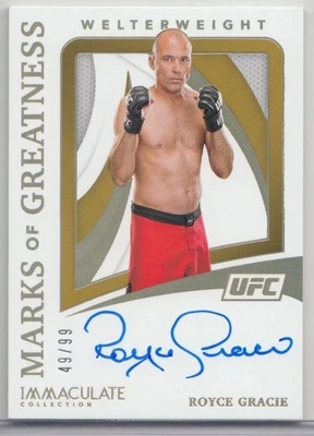 2021 PANINI IMMACULATE COLLECTION ROYCE GRACIE MARKS OF GREATNESS AUTO 49/99 - Image 1 of 2
