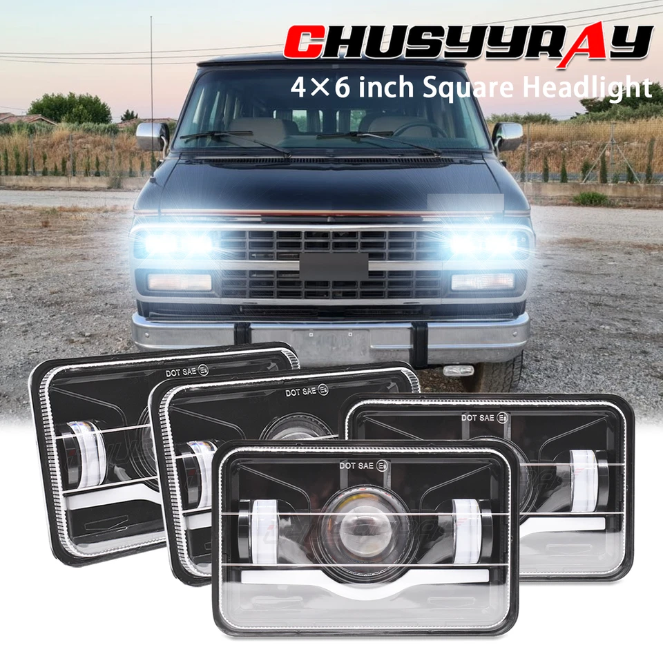Faros LED altos/bajos de 4x6"" para Chevrolet G10 G20-G30 1992-1995 4 un. Foto 1 de 4