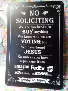 Funny Metal Tin Sign Man Cave Outside  - Picture 1 of 1