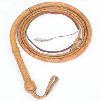 LB'S WHIP Kangaroo Hide Leather 06 to 16 Foot 12 Plaits Bull Whip Indiana Jones Bullwhip