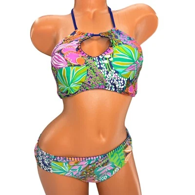 Bikini Trina Turk Tropic Escape para mujer multicolor floral 2 piezas traje de baño talla XS Foto 1 de 4