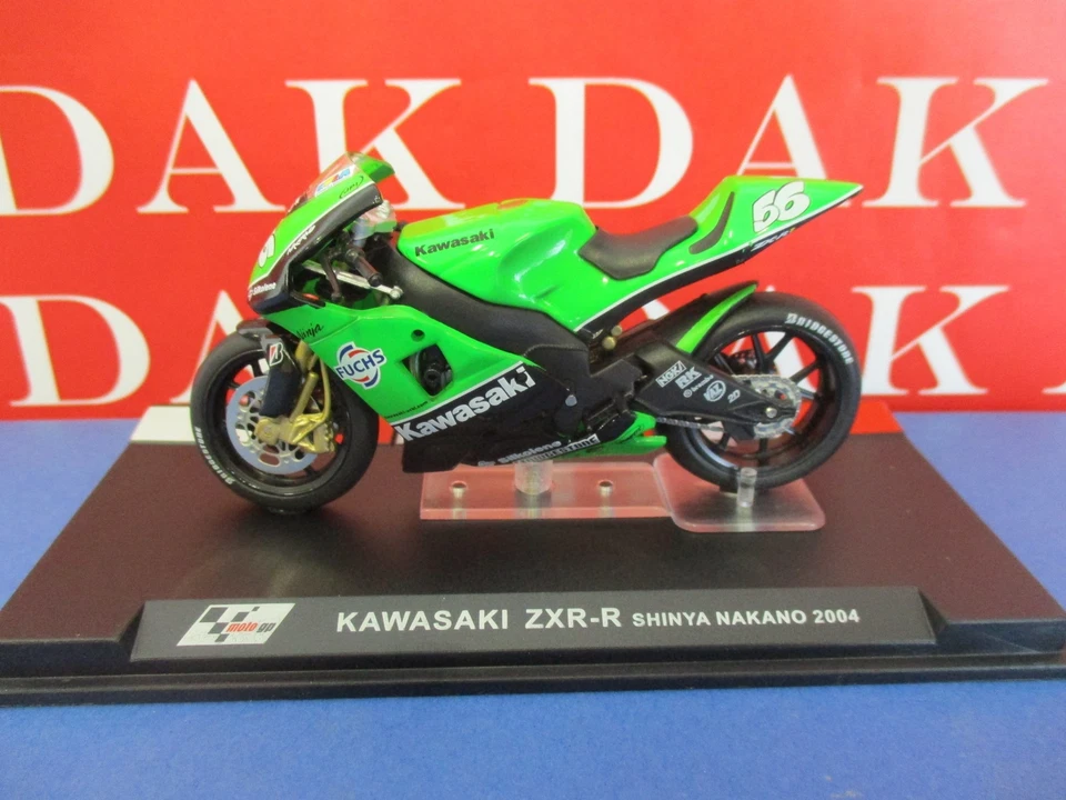 Die cast 1/24 Modellino Moto GP Kawasaki ZXR-R Shinya Nakano 2004 - Immagine 1 di 4