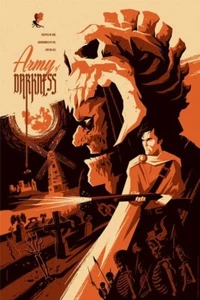 Póster de película Army of Darkness Tom Whalen brilla en el mundo oscuro estampado artístico malvado muerto - Imagen 1 de 1