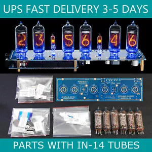 KIT Nixie Röhrenuhr IN-14 MIT RÖHREN zum Selbermachen Arduino Schild NCS314 VERSAND 3-5 Tage - Bild 1 von 10