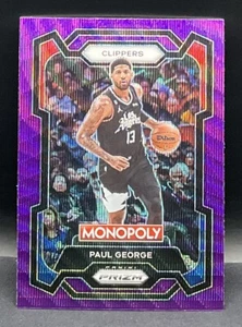 2023-24 Panini Prizm Monopoly Paul George Purple Wave Refractor #39 Clippers SP - Picture 1 of 2