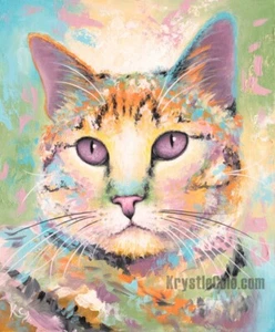Impresión de arte de gato por Krystle Cole - ¡Un divertido regalo para amantes de los gatos! - Imagen 1 de 5
