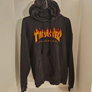 Thrasher Magazine Flame Logo Hoodie Sweatshirt Grafikdruck schwarz Gr. Medium - Bild 1 von 3