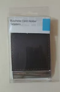 Tarjetero para Hombres Imitación Cuero y Metal Portatarjetas de Visita Negro 3.75 pulgadas X 2.5 pulgadas.-NUEVO - Imagen 1 de 8