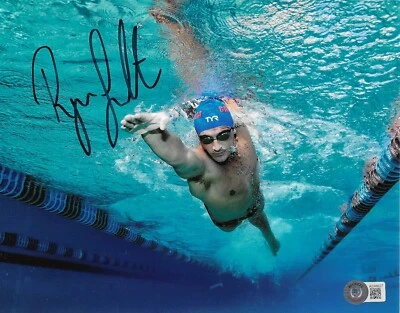 Foto assinada por Ryan Lochte 8x10 BAS autografada medalhas olímpicas natação 27 - Imagem 1 de 2