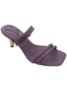 Schutz Leather Heeled Sandals Lover Mid Orchid - Picture 1 of 3