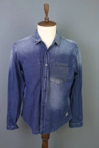 PRPS Good & Company Blue Denim Blue Long Sleeve Button Down Overshirt Shirt 2XL - Picture 1 of 15
