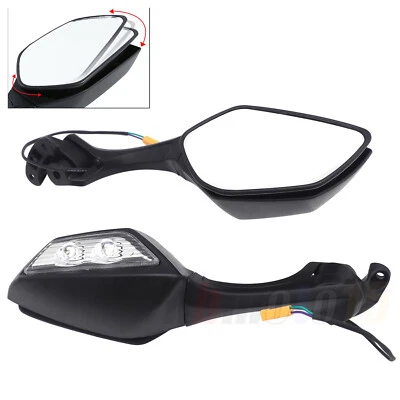 Black Rear View Mirrors w/ Signal For KAWASAKI NINJA 2011-2015 ZX10R / 14-15 H2 Foto 1 de 4