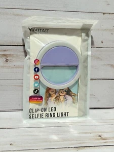 Vivitar Anneau Lumineux Selfie LED Clip-On avec Chargeur USB Inclus, Blanc/Violet - Photo 1 sur 1