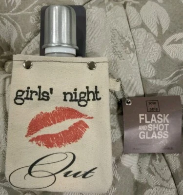 Bachelorette Flask Shot Glass Leak Proof Airtight Girls Night Lips Kiss NWT - Image 1 of 4