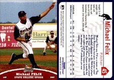 Michael Felix 2007 Grandstand State College Spikes #11 Card *AutographDen*