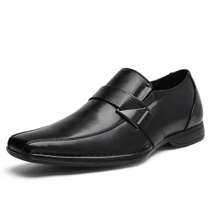 Bruno Marc Men's Leather Lined Dress Loafers Shoes CLASSIC Square Toe - Picture 1 of 28