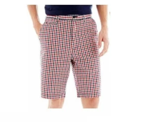 Men's Shorts St John's Bay Plaid Flat Front size 42 NEW - Picture 1 of 4