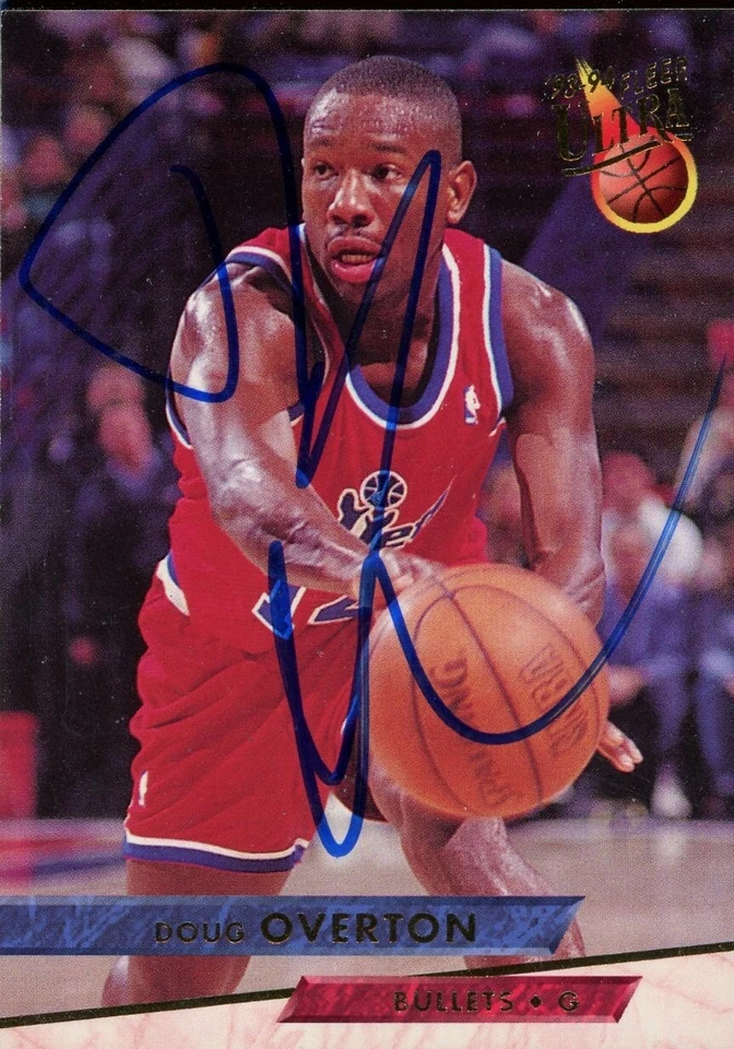 1993-94 Fleer Ultra DOUG OVERTON Signed Card autograph AUTO BULLETS - Image 1 of 1