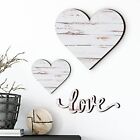 3 Pieces Heart Shaped Wood Sign Heartshaped Wooden Wall Sign Wood Heart Wall Dec