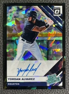2019 Panini Donruss Optic Cracked Ice Black /25 Yordan Alvarez ON-CARD auto - Picture 1 of 2