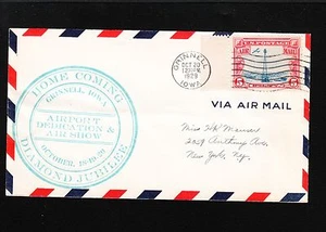 Airport Dedication & Show Green Grinnell Iowa 1929 Scott C11 Cover 700 Issued 4o - Picture 1 of 1