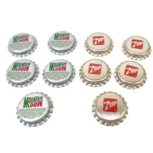Tapas de botella de refresco Mountain Dew y (5x) de colección sin usar (5x) 7up - Imagen 1 de 3