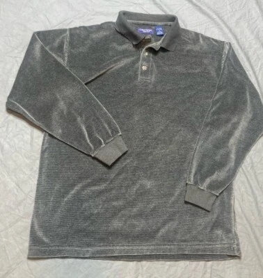  Camisa Polo Christopher Hayes Años 80 90 Terciopelo Rayas L/S Para Hombre Mediana Foto 1 de 4