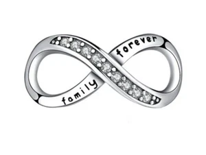 925 Sterling Silver Family Forever Infinity Love Charm for bracelet birthday UK - Picture 1 of 1