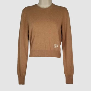 Dolce & Gabbana Women's Brown Cashmere Wool Cropped Sweatshirt Sweater Size 38 - Picture 1 of 6