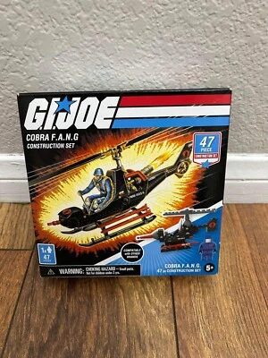 NEW Hasbro GI Joe Construction Sets Cobra FANG Helicopter & Mini figure 47pcs - Image 1 of 2