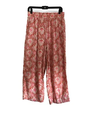 C&C California Pants Women's Size Medium Pink Floral Wide Leg Stretch - Image 1 of 4