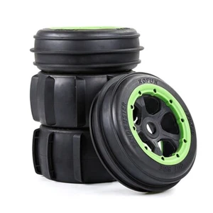 4Pc Front Rear Sand Paddles Desert Wheel Tire for 1/5 HPI ROVAN ROFUN KM BAJA 5B - Foto 1 di 12