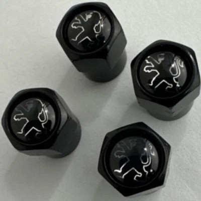 Juego de 4 Tapas Válvula Aire Vástago Rueda Universal Peugeot Negro f19f7c3d Foto 1 de 4