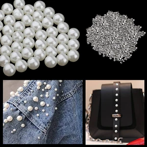 Pearl Rivets + Dome Studs for Wedding Dress Jeans Hat Shoes Bag Clothing 100pcs - Imagen 1 de 13
