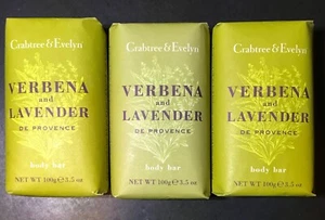 CRABTREE & EVELYN VERBENA & LAVENDER SOAP 3 BARS x 3.5 OZ EACH DISCONTINUED - Picture 1 of 3