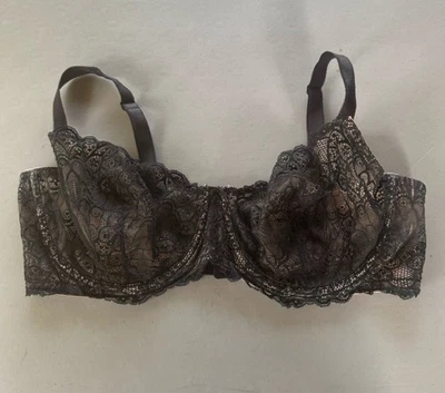 Torrid Curve Bra Womens 44DD Black Lace Full Coverage Underwire Lightly Lined - Image 1 of 4