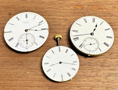 LOT  Vintage pocketwatch movements Du BOISE, MANN, HENRY CAPT Geneve 3 finger - Image 1 of 4