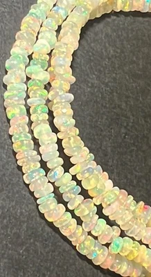 "Collar largo de 26"" cuentas de ópalo etíope Fire Welo 14 k GF broche Wello delicadas gemas" Foto 1 de 4