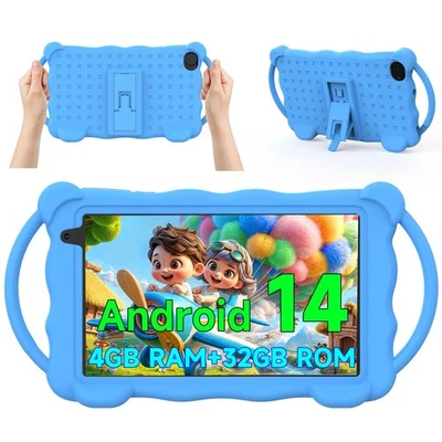 Kids Tablet 7 inch Android 14.0 for Toddler, 4GB RAM 32GB ROM Bluetooth IPS S... - Image 1 of 4