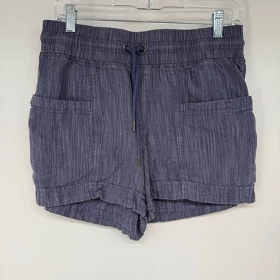 Athleta Cabo 亚麻纹理 4 英寸短裤女式 4 码雨舞中世纪紫色 — 第 1/4 张图片